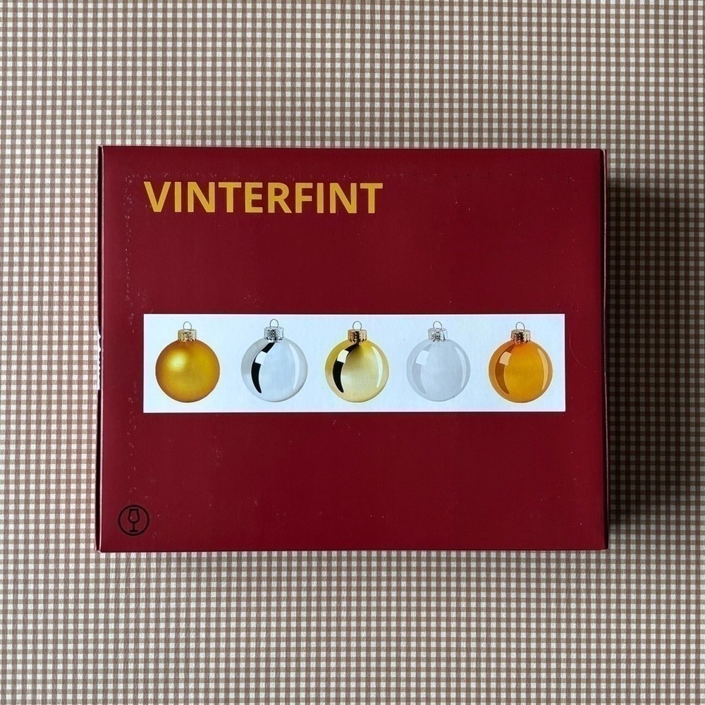 IKEA VINTERFINT BOX OF 20 GLASS MULTICOLOR ORNAMENTS. NEW